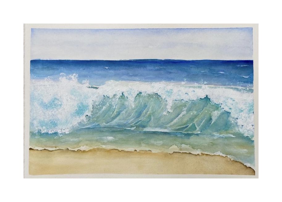 Artwork:Crashing Wave in watercolor